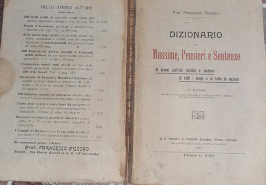 Dizionario di massime, pensieri e sentenze di sommi scrittori antichi e moderni di tutti i tempi e di tutte le nazioni - copertina