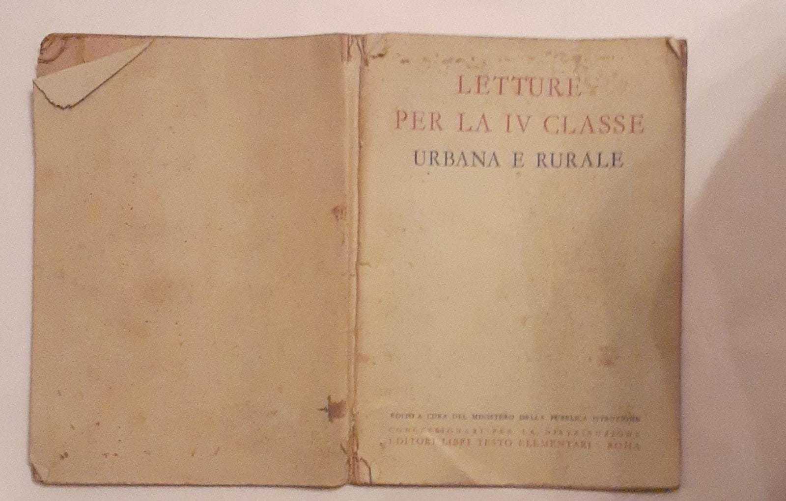 Letture per la quarta classe dei centri urbani e rurali - copertina