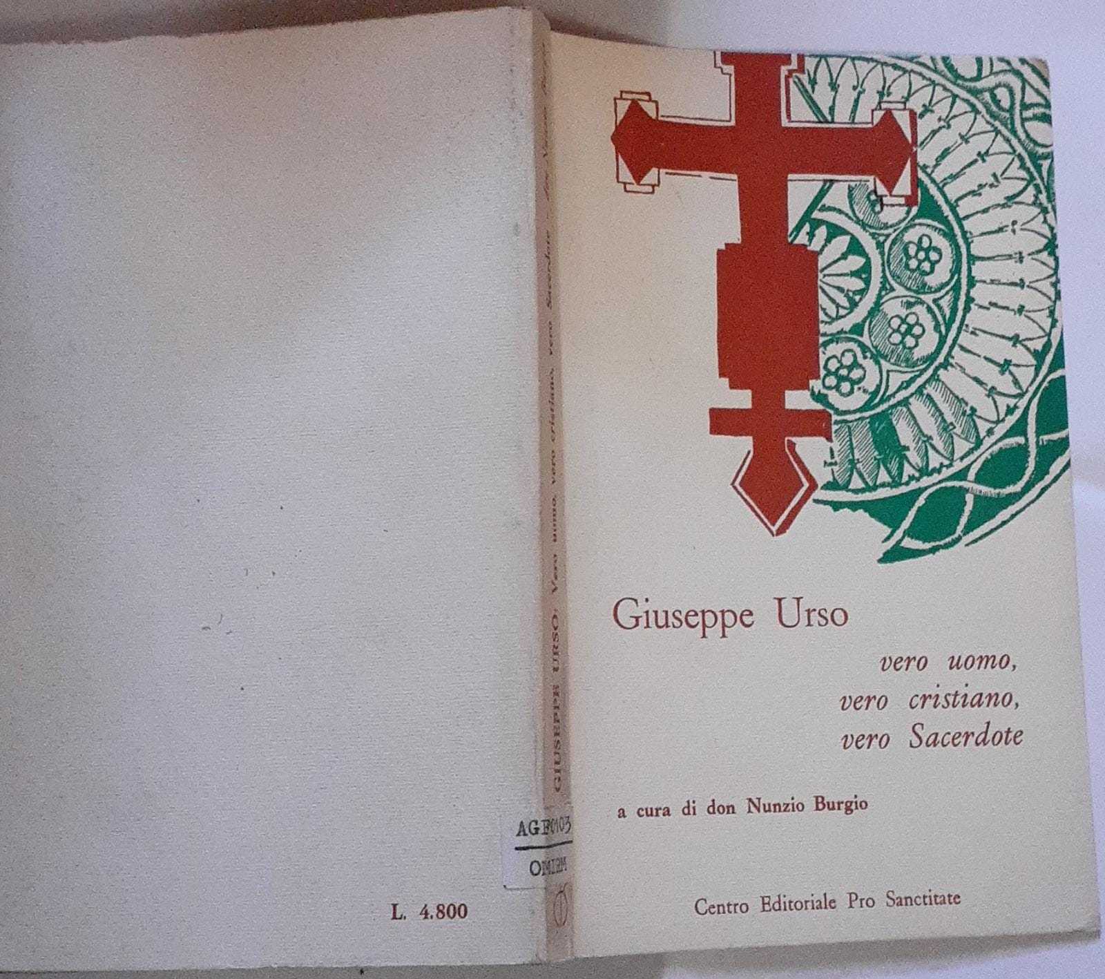 Giuseppe Urso.  Vero uomo, vero cristiano, vero sacerdote - copertina