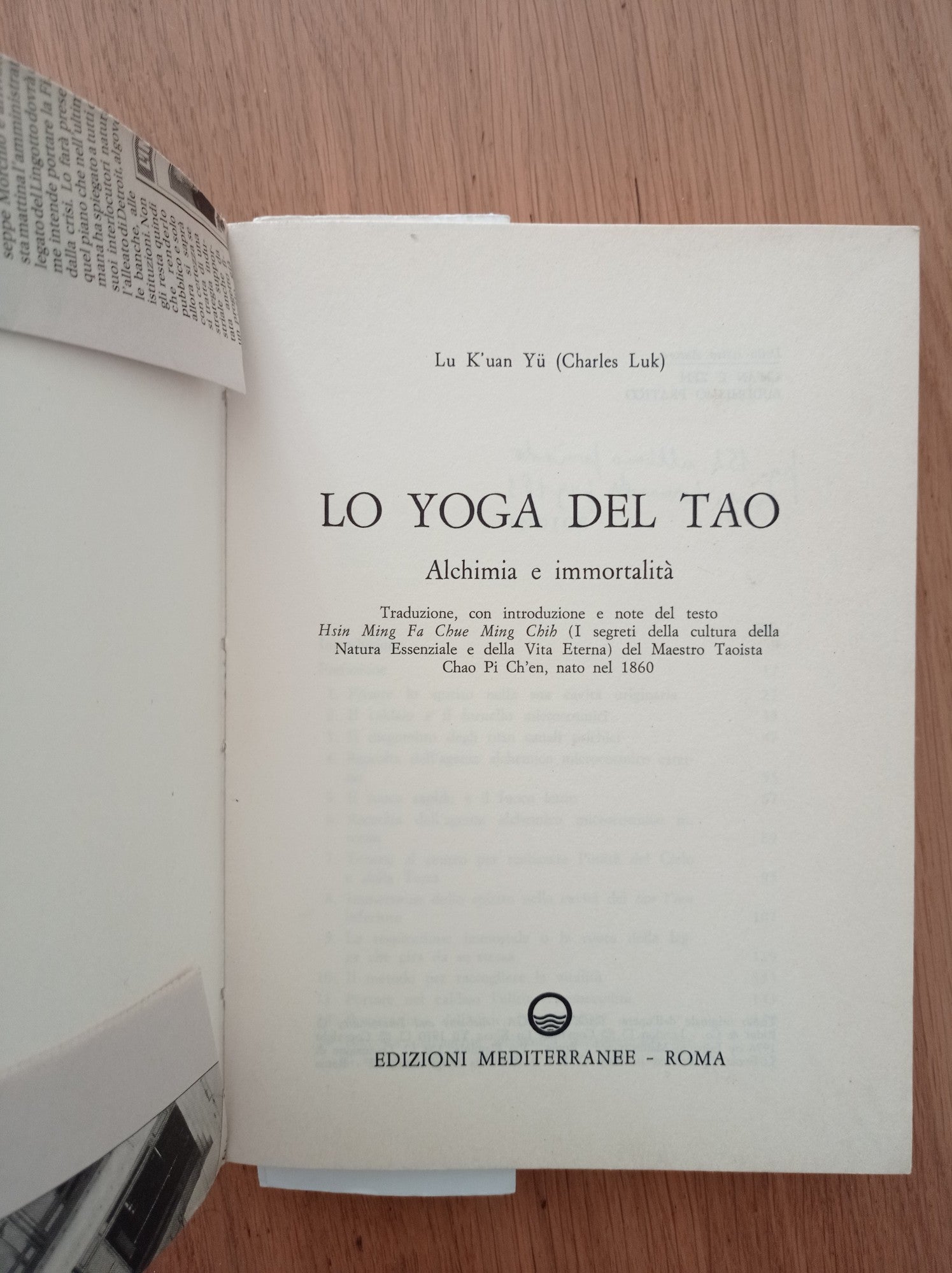 Lo Yoga e il Tao Alchimia e immortalità - copertina