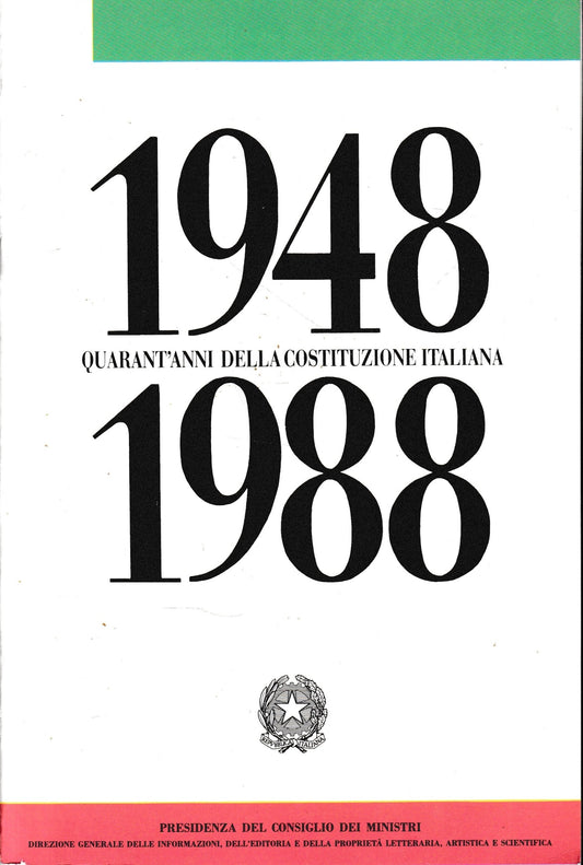 1948-1988 quarant'anni della Costituzione Italiana - copertina