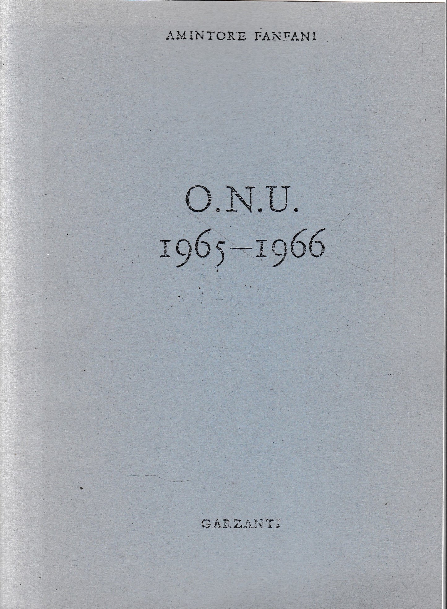 O.N.U. 1965-1966 - copertina