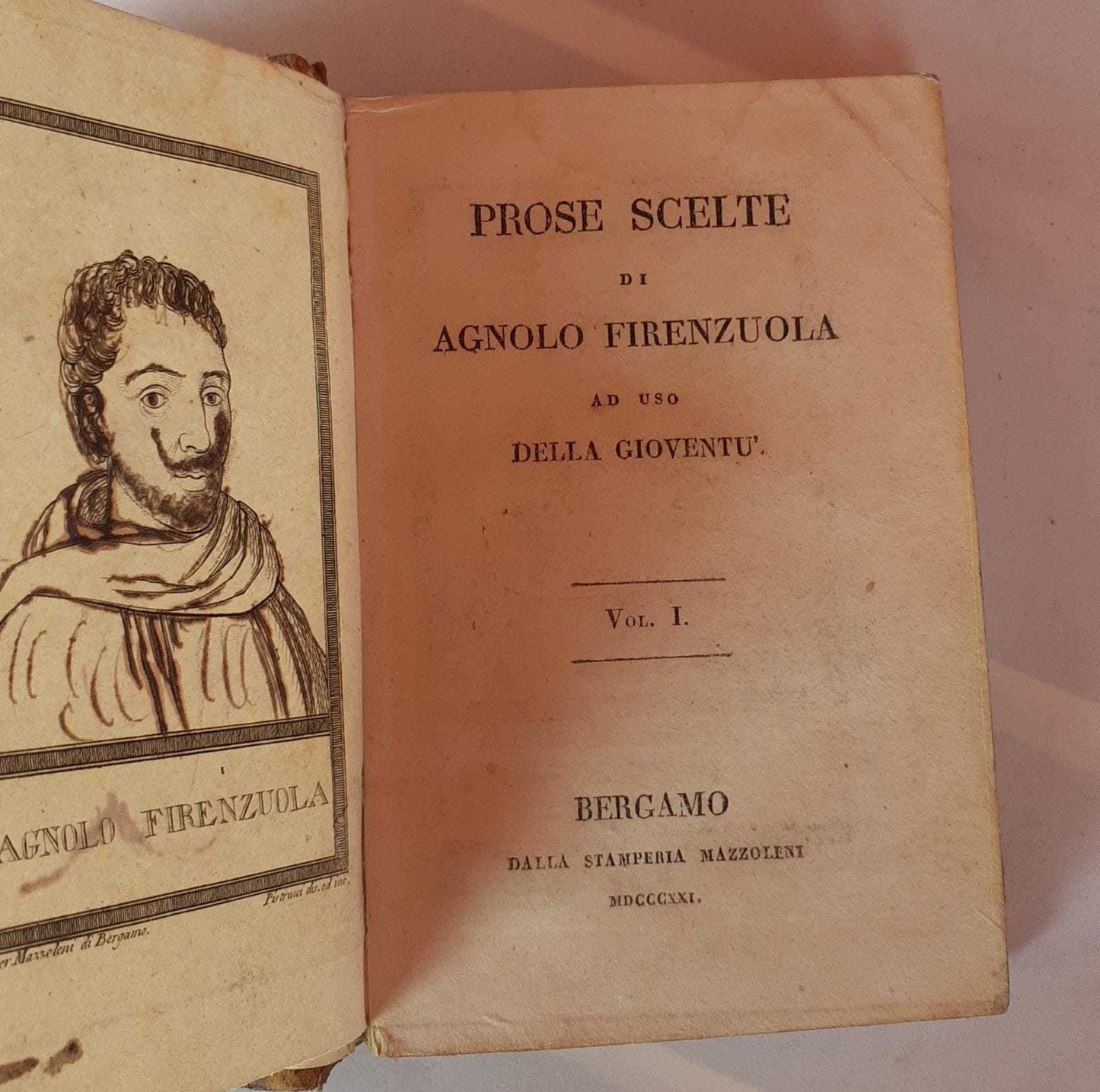 Prose scelte di Agnolo Firenzuola ad uso della gioventu'. L'Asino d'oro di Apulejo. Volume I II - copertina