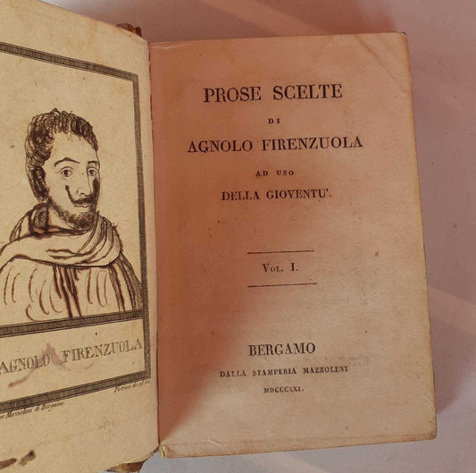 Prose scelte di Agnolo Firenzuola ad uso della gioventu'. L'Asino d'oro di Apulejo. Volume I II - copertina