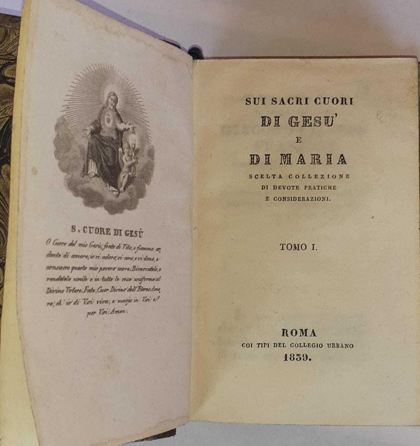 Sui Sacri cuori di Gesu' e di Maria scelta collezione di devote pratiche e considerazioni. Tomo I - copertina