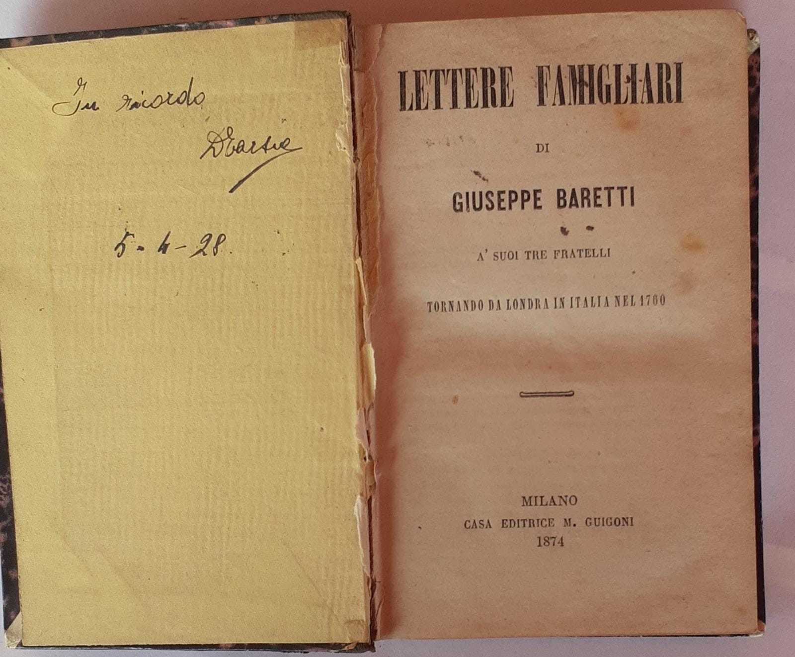 Lettere famigliari ai suoi tre fratelli. Tornando da Londra in Italia nel 1760 - copertina