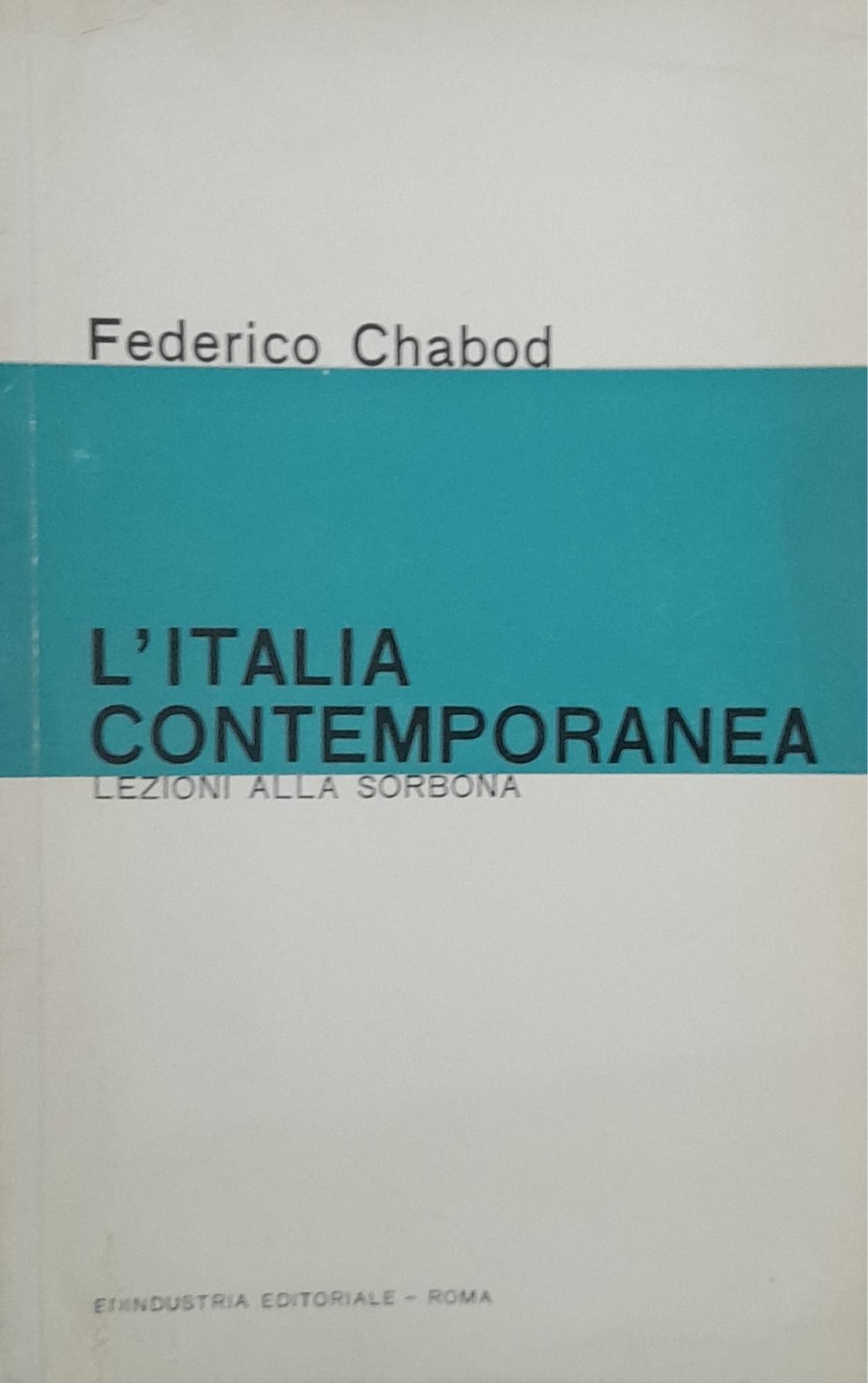 L'italia contemporanea (lezioni alla Sorbona) - copertina