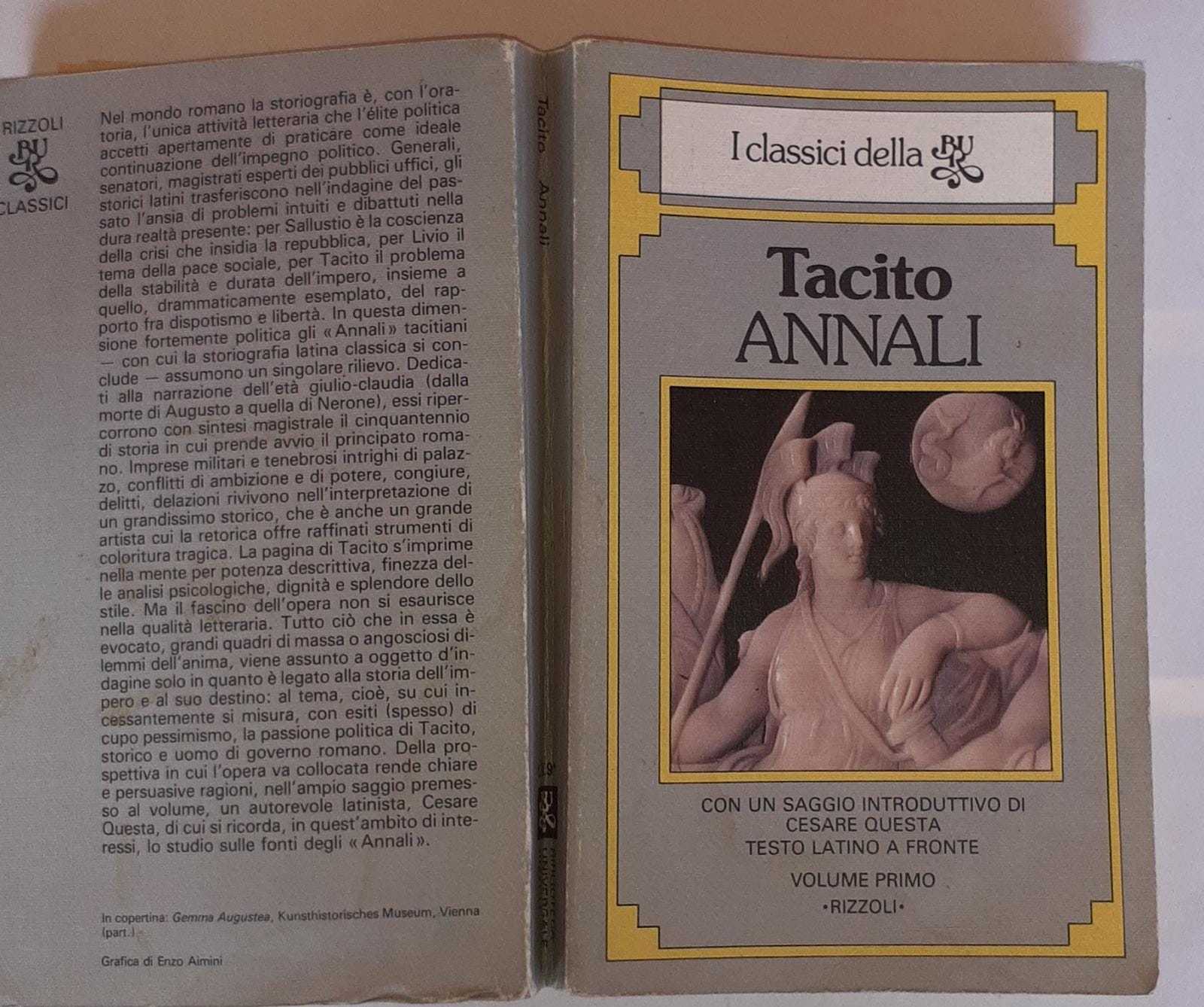 Annali. Con un saggio introduttivo di Cesare questa testo latino a fronte. Volume primo - copertina