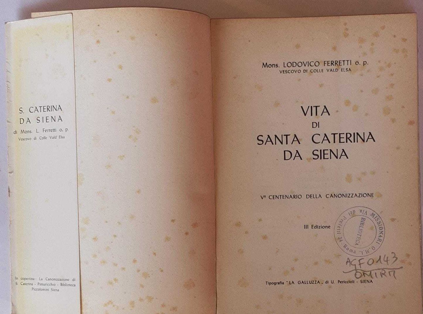 Vita di Santa Caterina da Siena - copertina