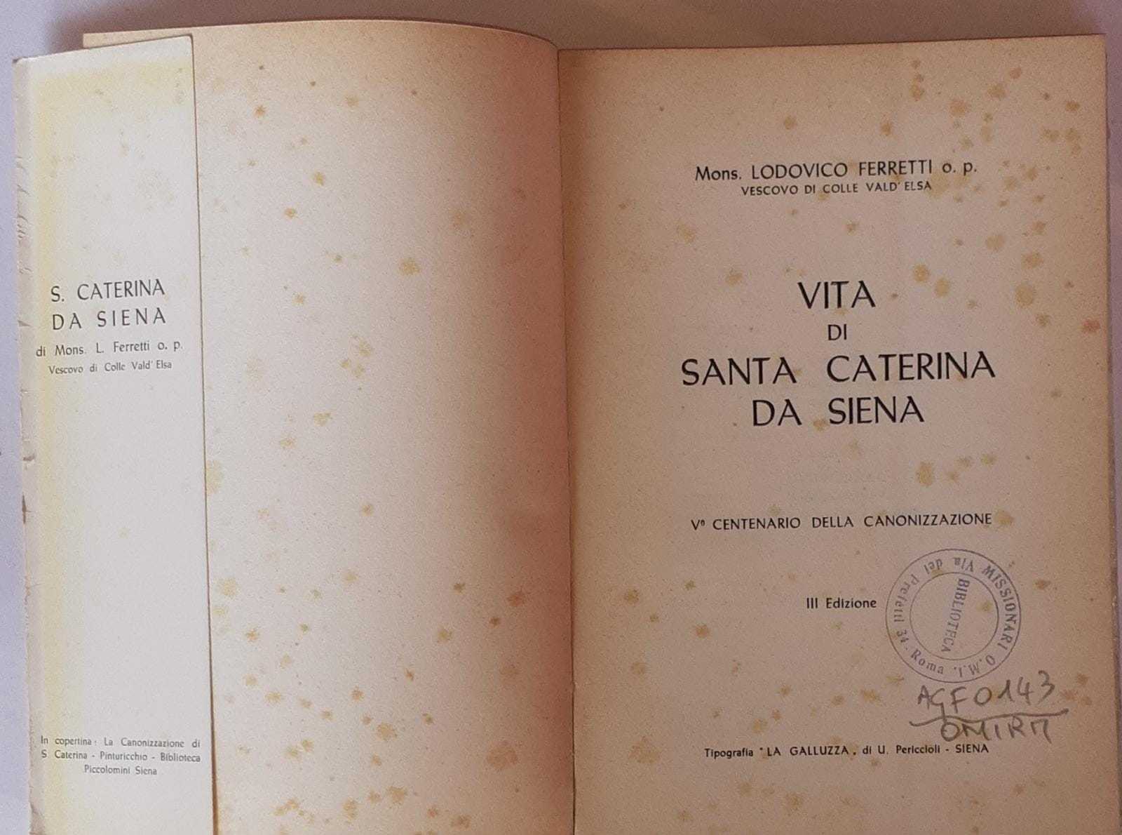 Vita di Santa Caterina da Siena - copertina