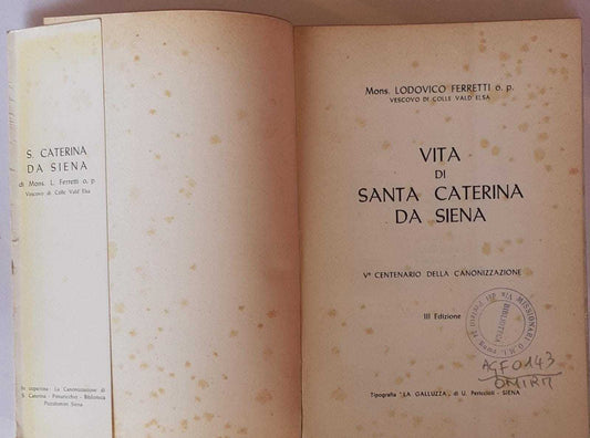Vita di Santa Caterina da Siena - copertina
