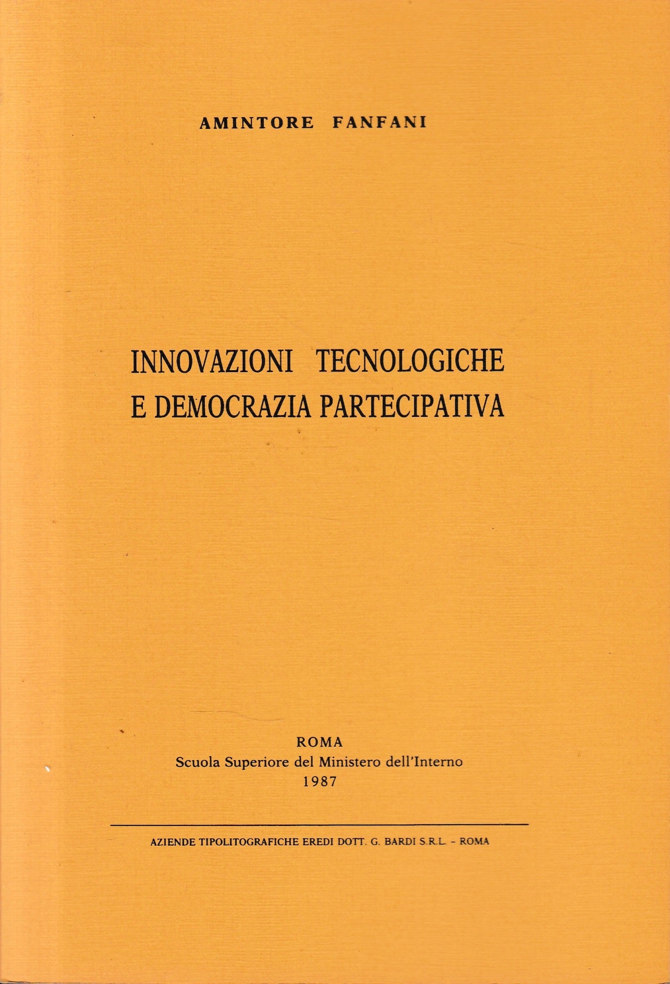 Innovazioni tecnologiche e democrazia partecipativa - copertina