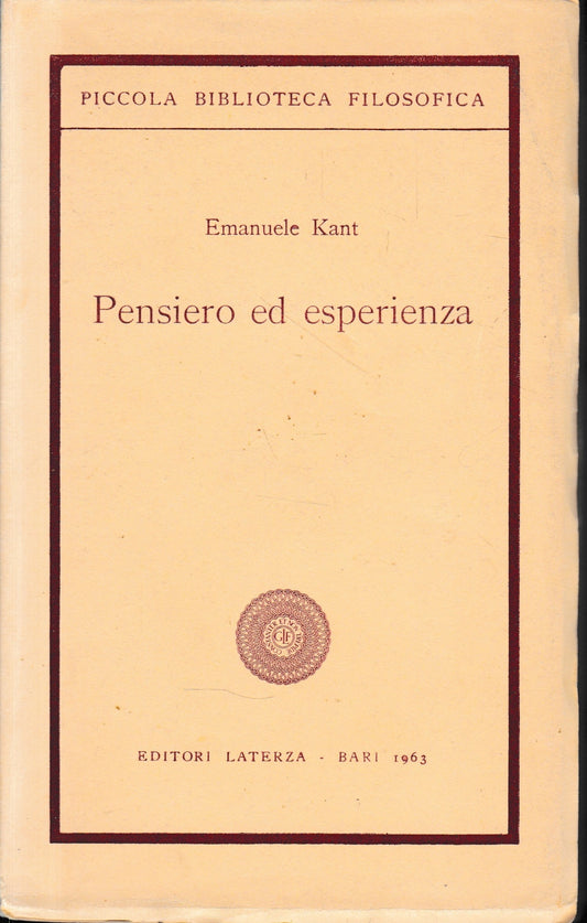 Pensiero ed esperienza - copertina