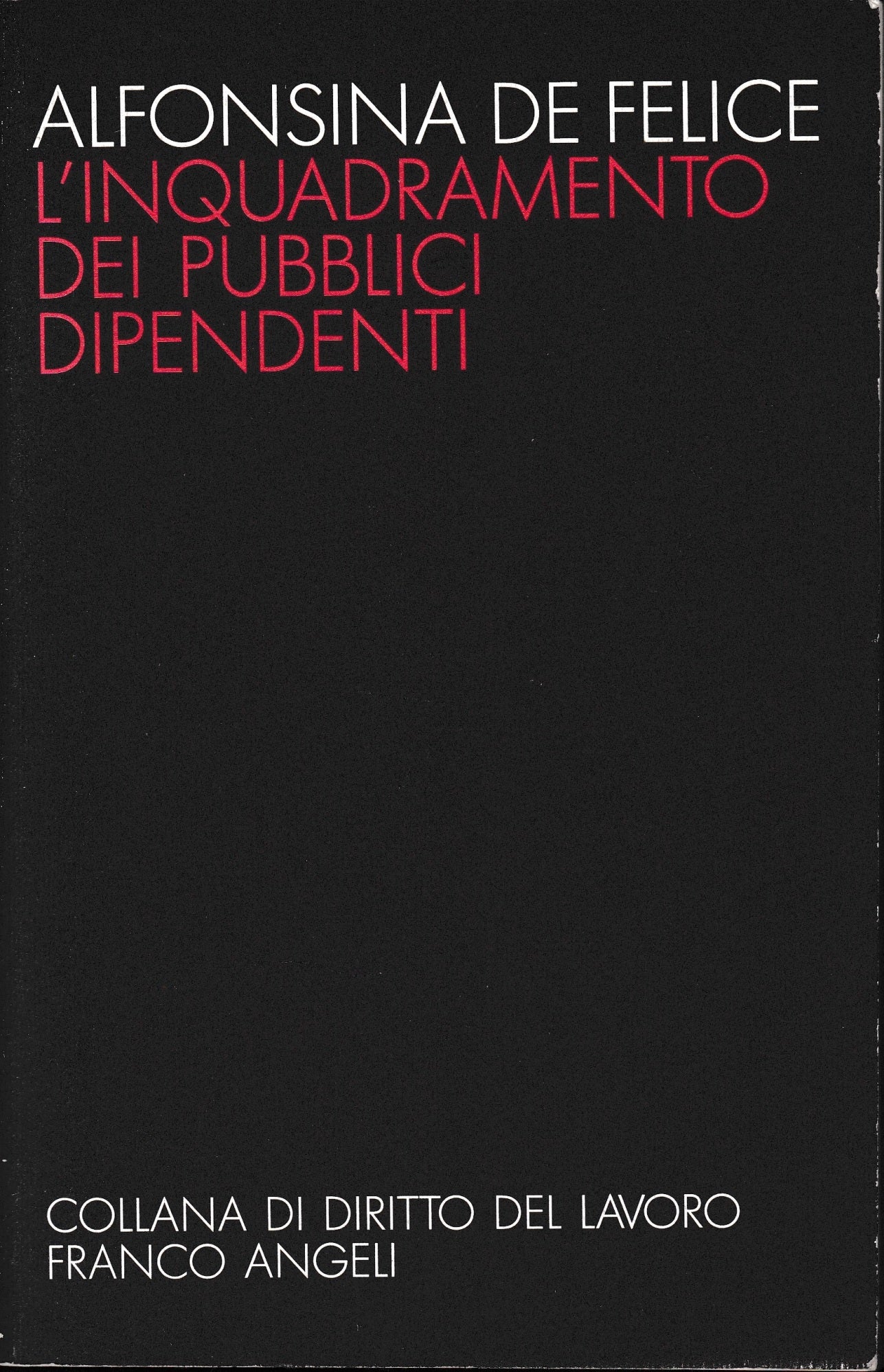 L' inquadramento dei pubblici dipendenti - copertina