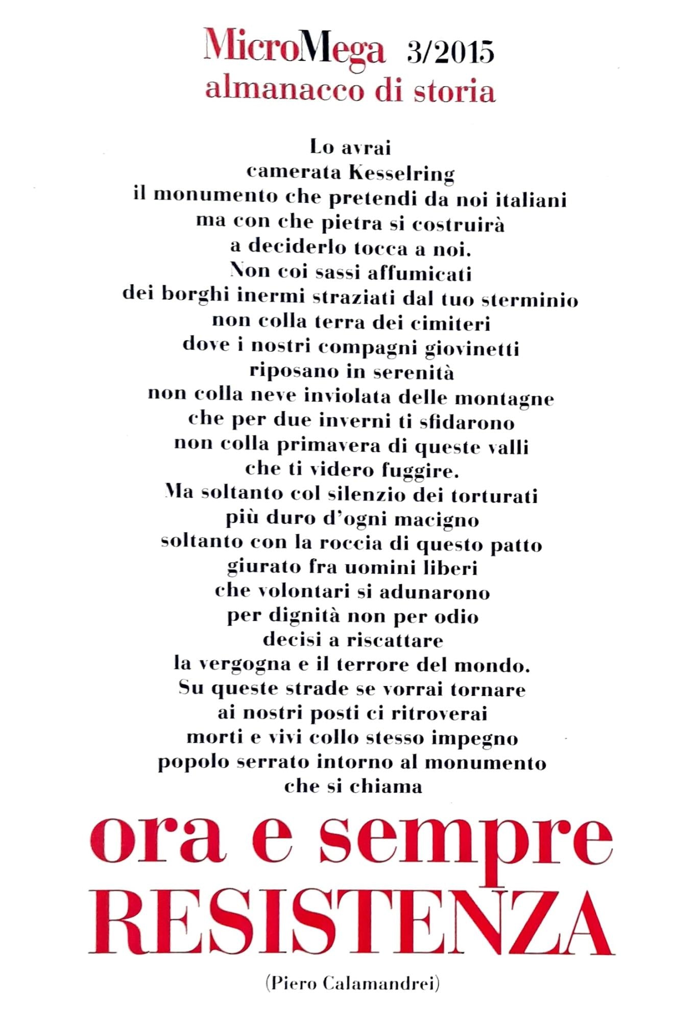 Almanacco di storia (3/2015) ora e sempre resistenza. - copertina
