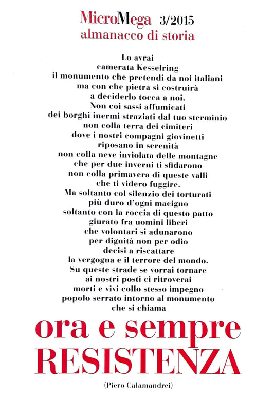 Almanacco di storia (3/2015) ora e sempre resistenza. - copertina