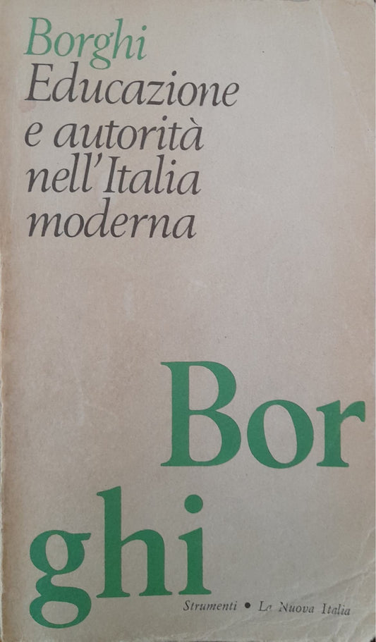 Educazione e autorità nell'Italia moderna - copertina