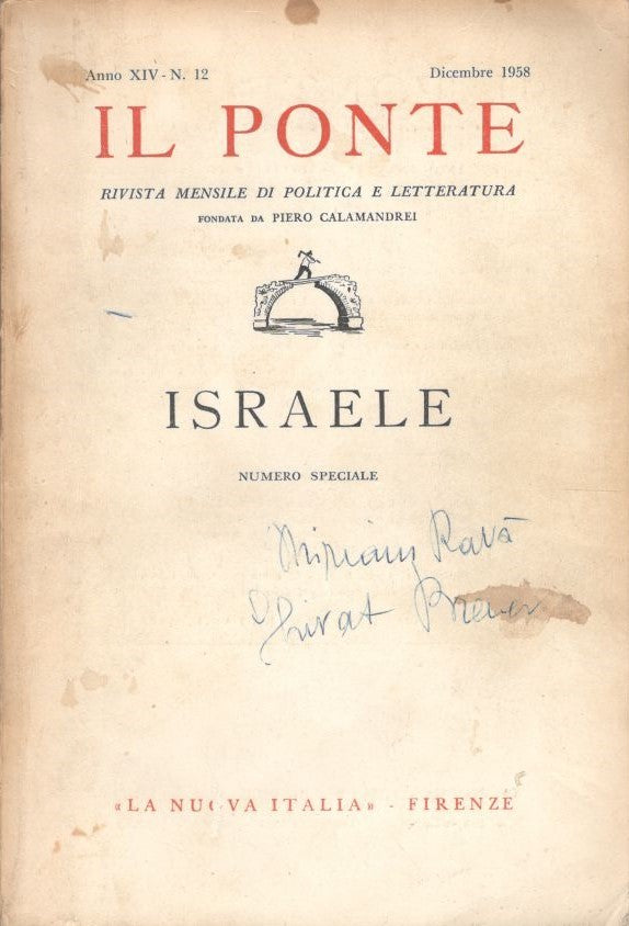 Il Ponte Anno XIV n. 12 : Israele - copertina