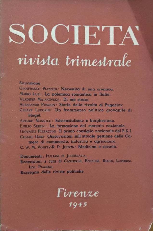 Società. N.3 (1945) - copertina