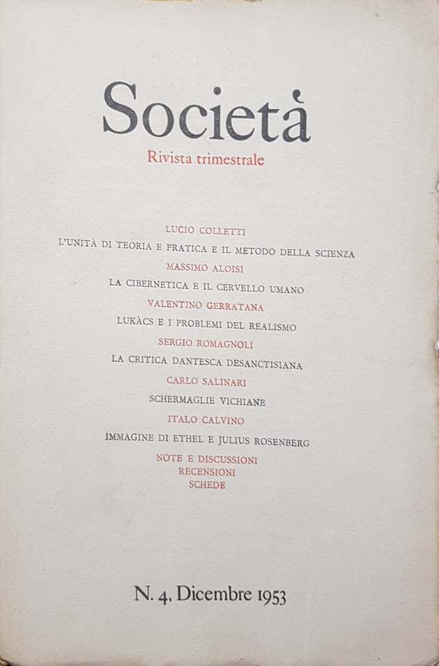 Società. N.4, dicembre 1953 - copertina