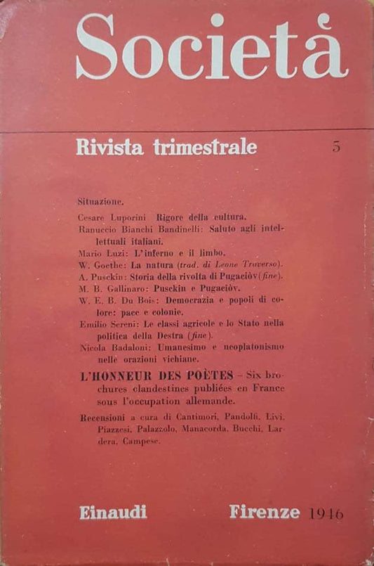 Società. N.5, Firenze 1946 - copertina