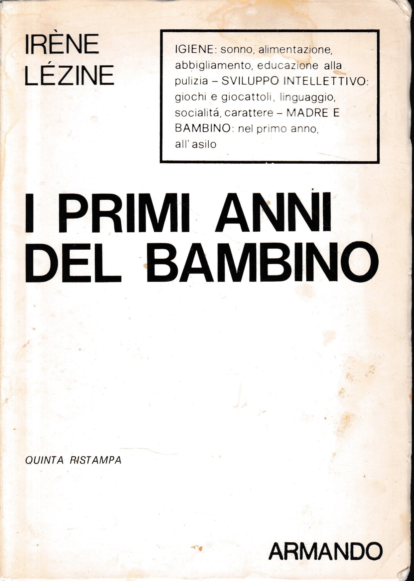 I primi anni del bambino - copertina
