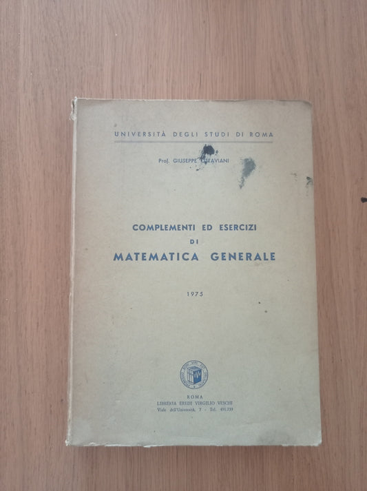 Complementi ed esercizi di matematica generale - copertina