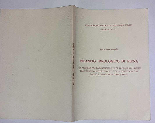 Bilancio idrologico di piena - copertina