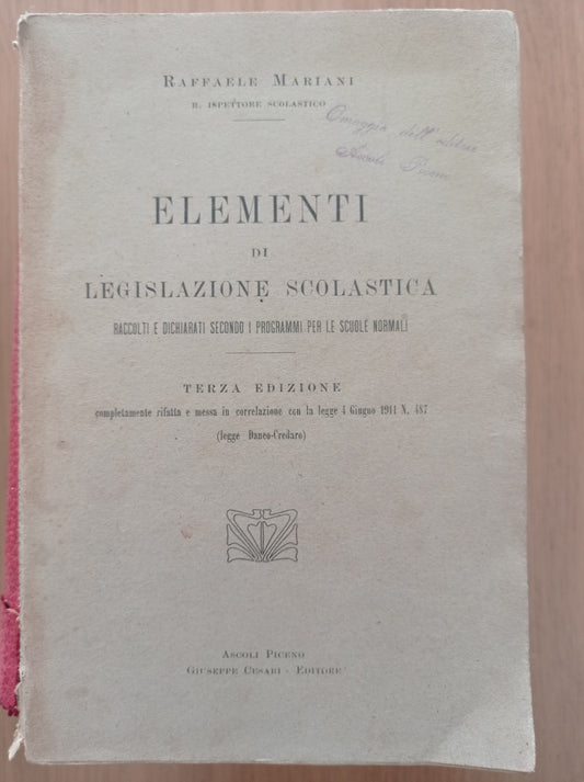 Elementi di legislazione scolastica - copertina