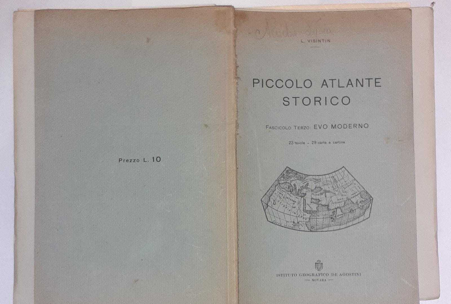 Piccolo atlante storico. Fascicolo terzo:Evo moderno 23 tavole, 29 carte e cartine - copertina