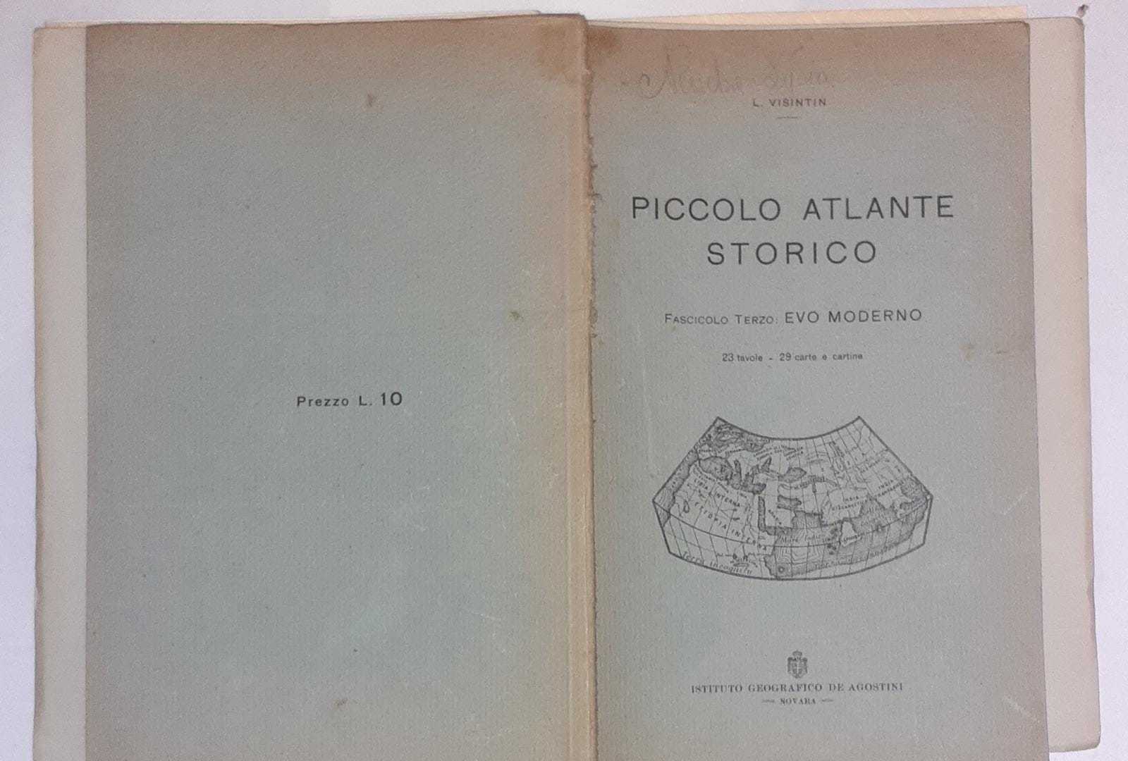 Piccolo atlante storico. Fascicolo terzo:Evo moderno 23 tavole, 29 carte e cartine - copertina