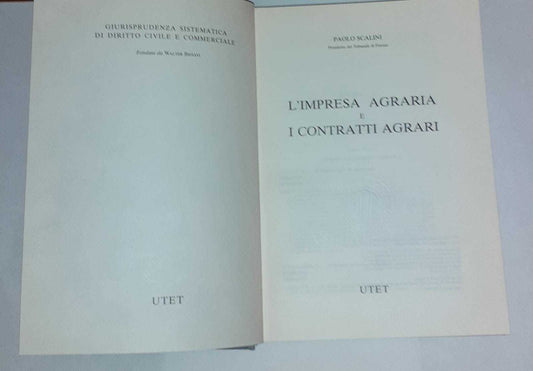 L' impresa agraria e i contratti agrari - copertina