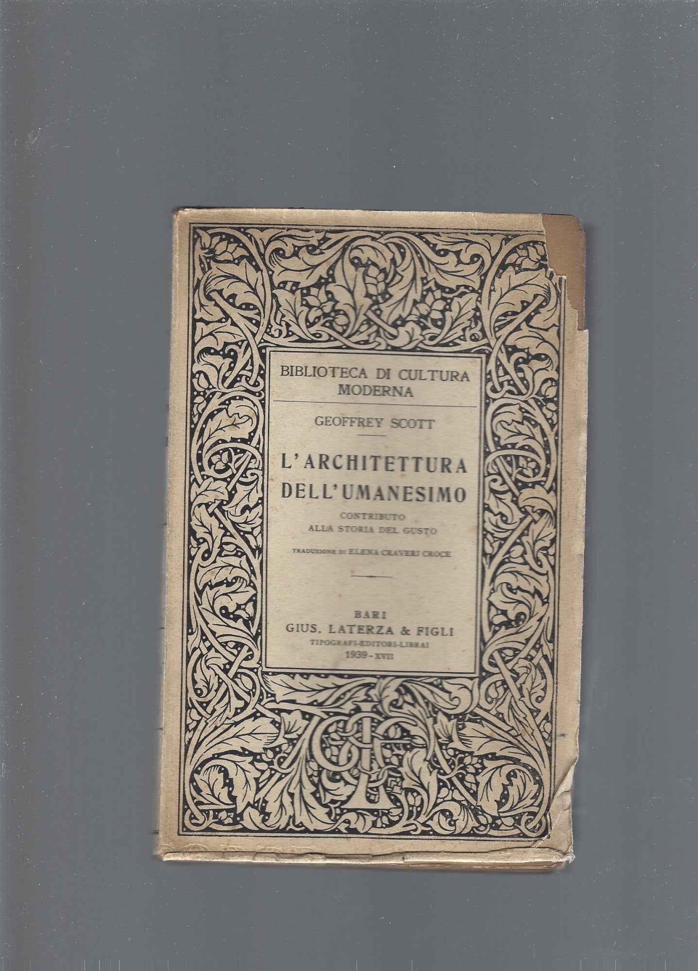 L'architettura dell'umanesimo - copertina