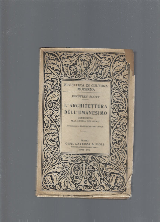 L'architettura dell'umanesimo - copertina