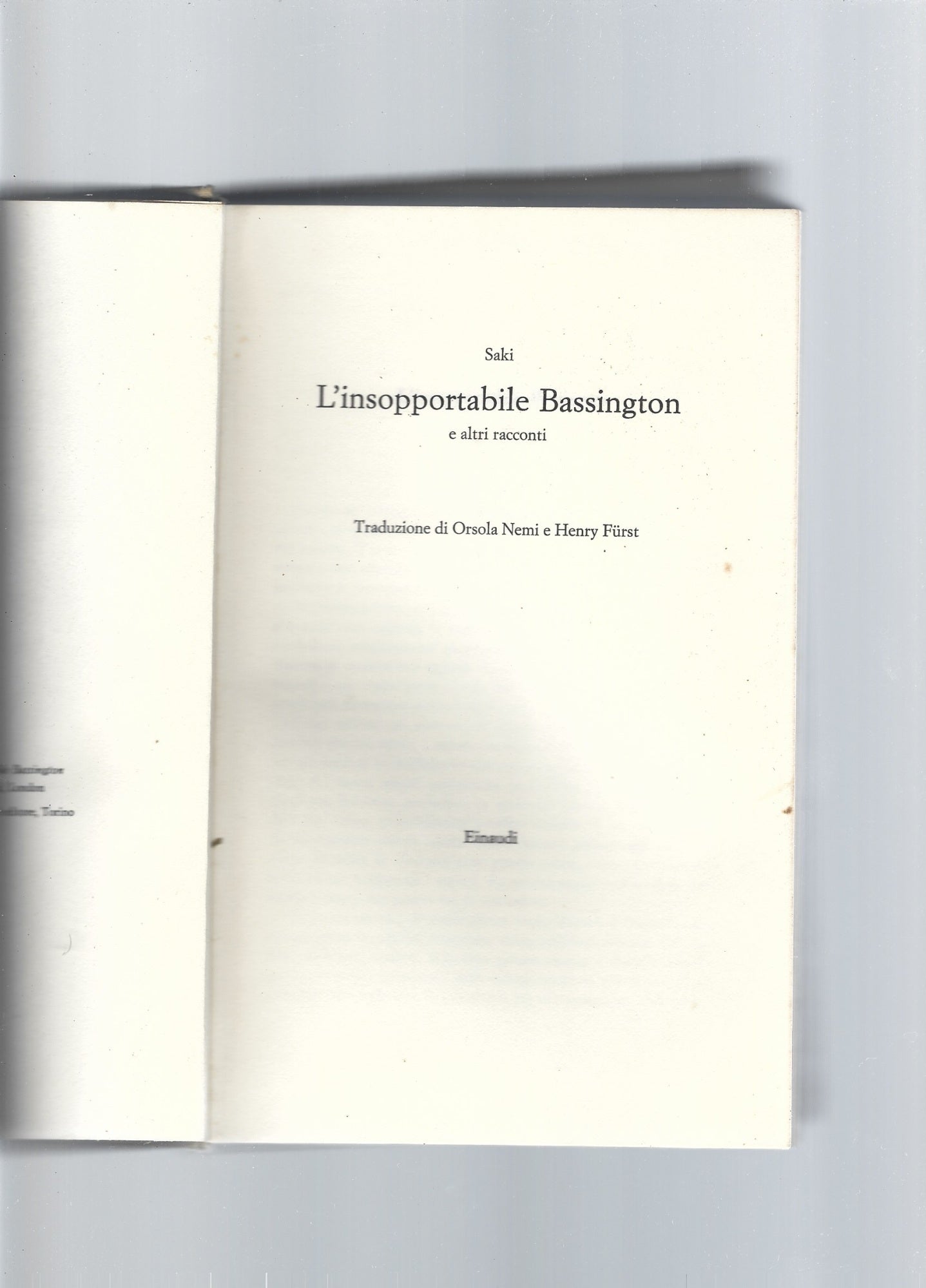 L'insopportabile Bassington - copertina