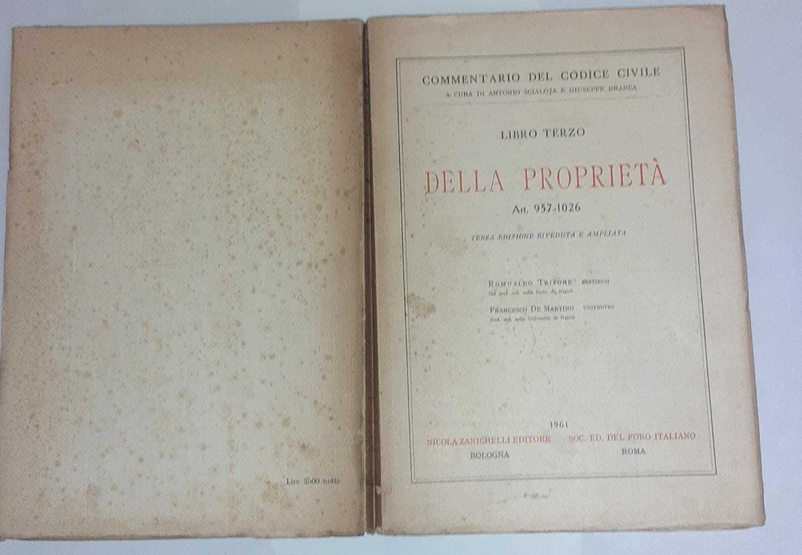 Commentario del codice civile. Libro terzo della prorieta' Art.957-1026 - copertina
