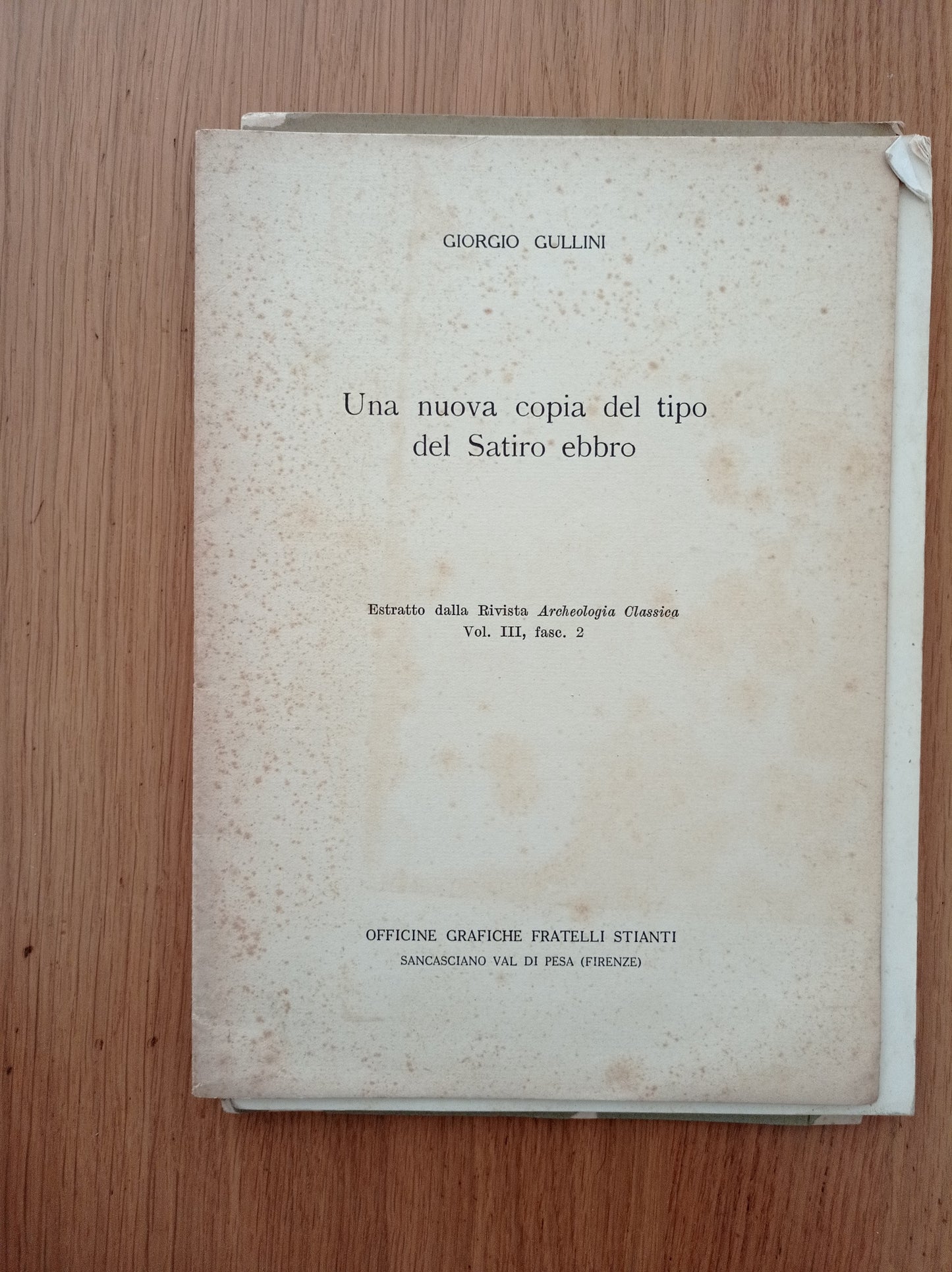 Una nuova copia del tipo del Satiro Ebbro - copertina