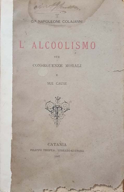 L'alcolismo, sue conseguenze morali e sue cause - copertina