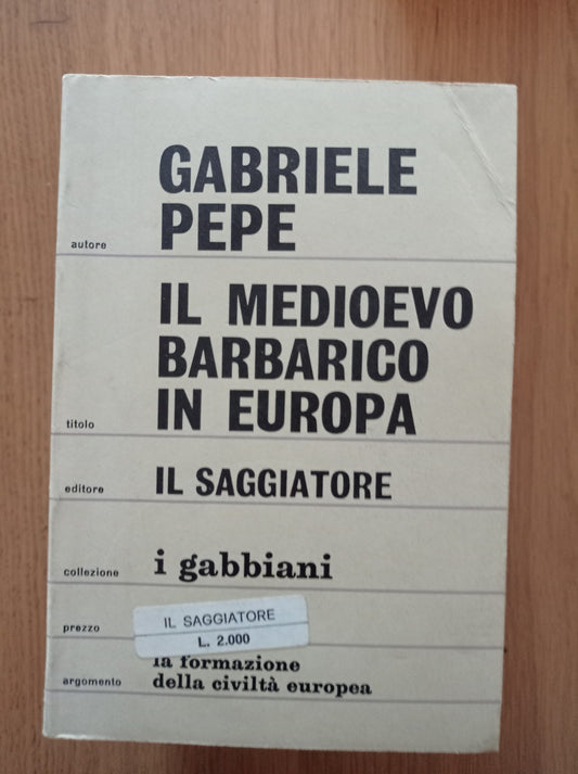 Il Medioevo barbarico in Europa - copertina