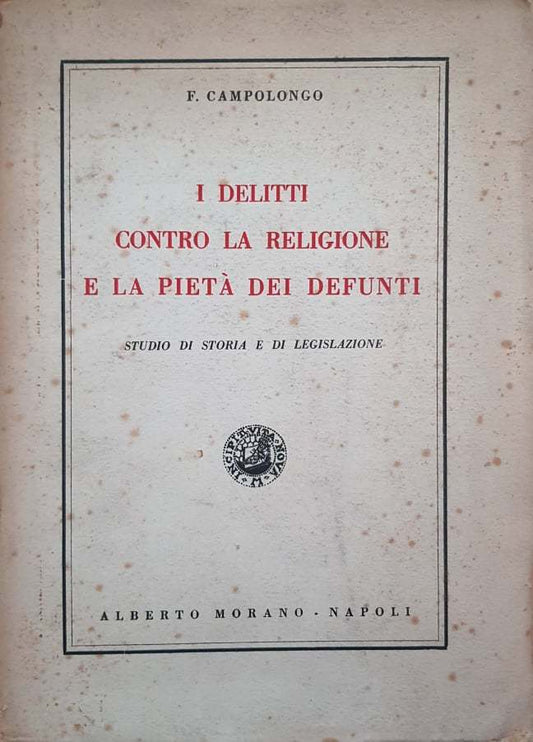 I delitti contro la religione e la pietà dei defunti - copertina