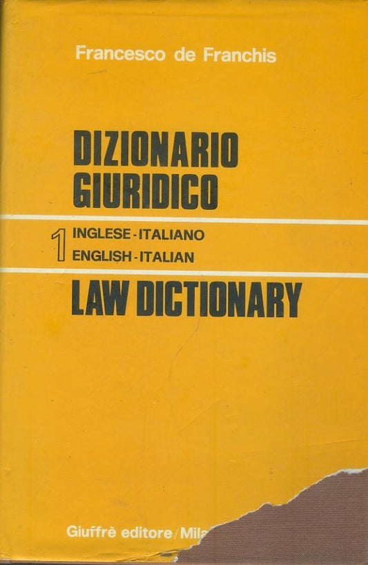 Dizionario Giuridico 1 Inglese - Italiano - copertina