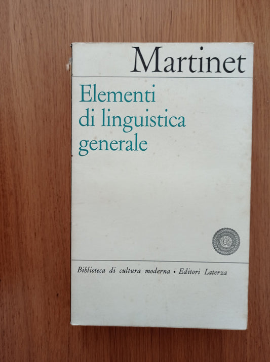 Elementi di linguistica generale - copertina