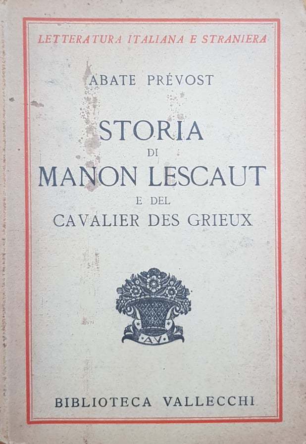 Storia di Manon Lescaut e del cavalier Des Grieux - copertina