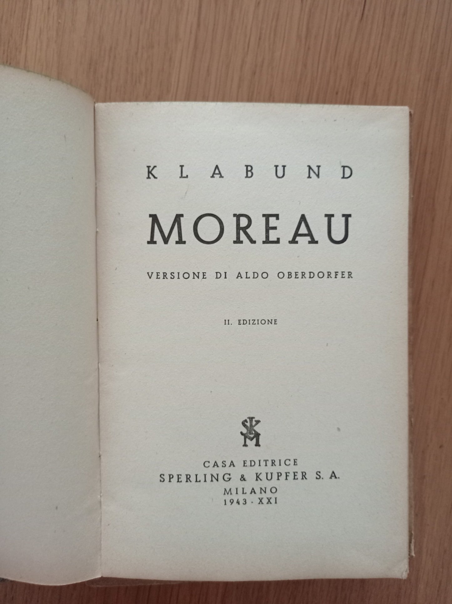 Moreau - copertina