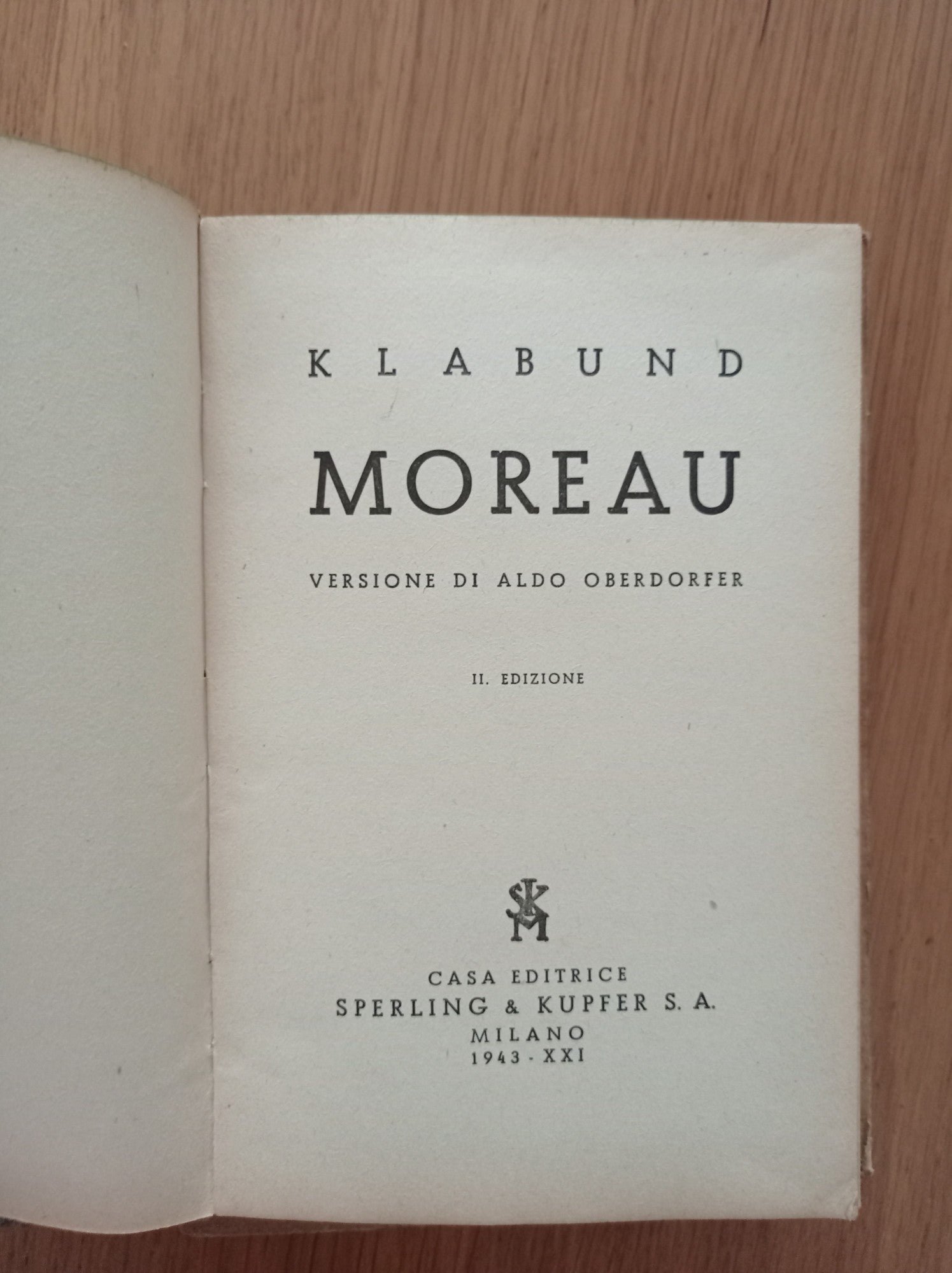 Moreau - copertina