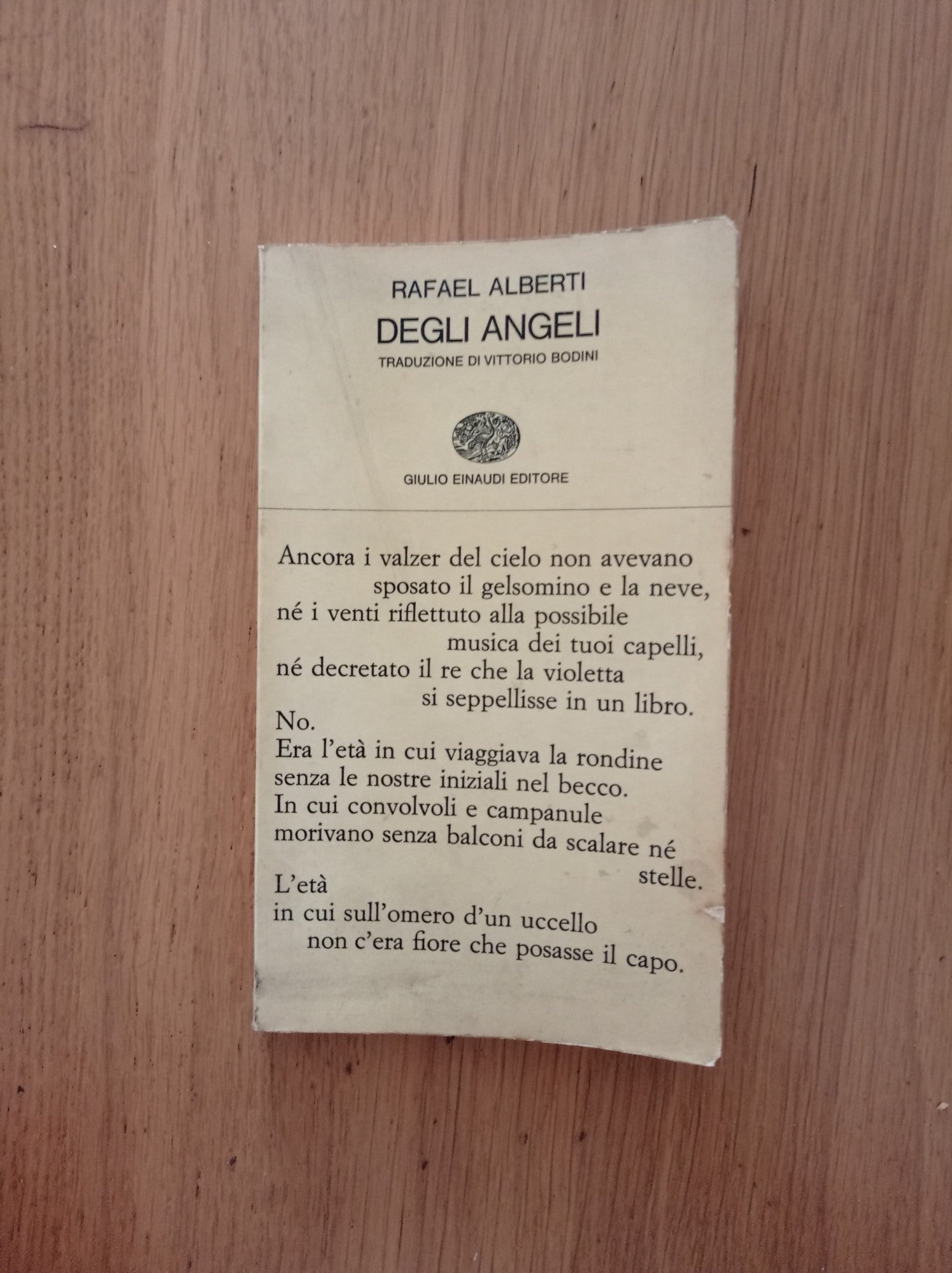 Degli angeli - copertina