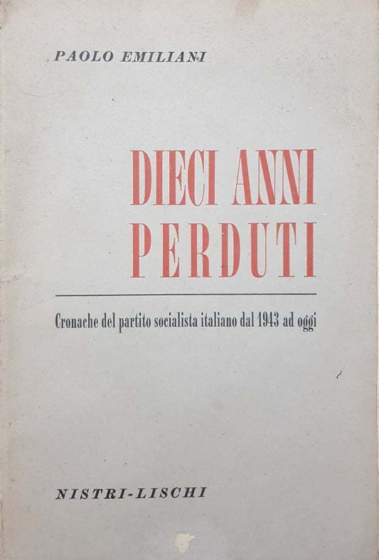 Dieci anni perduti - copertina