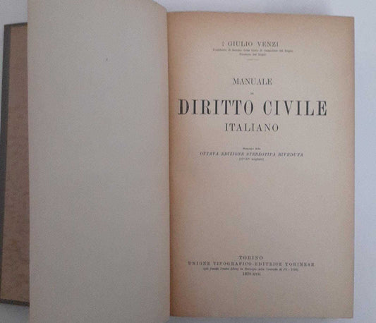 Manuale di diritto civile italiano - copertina