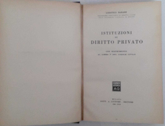 Istituzioni di diritto privato. Con riferimento al libro 1° del codice civile - copertina