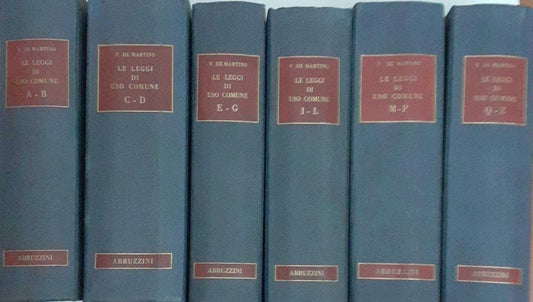 Le leggi di uso comune . Volumi 6 - copertina